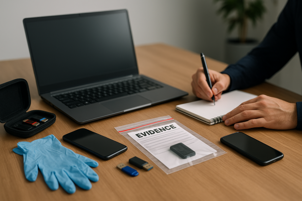 un'immagine di acquisizione di prove digitali