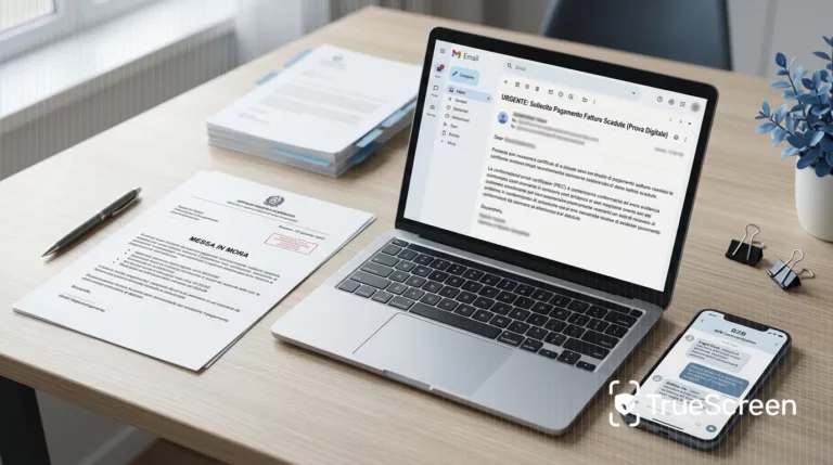 Messa in mora B2B: come provare email, PEC e screenshot in giudizio