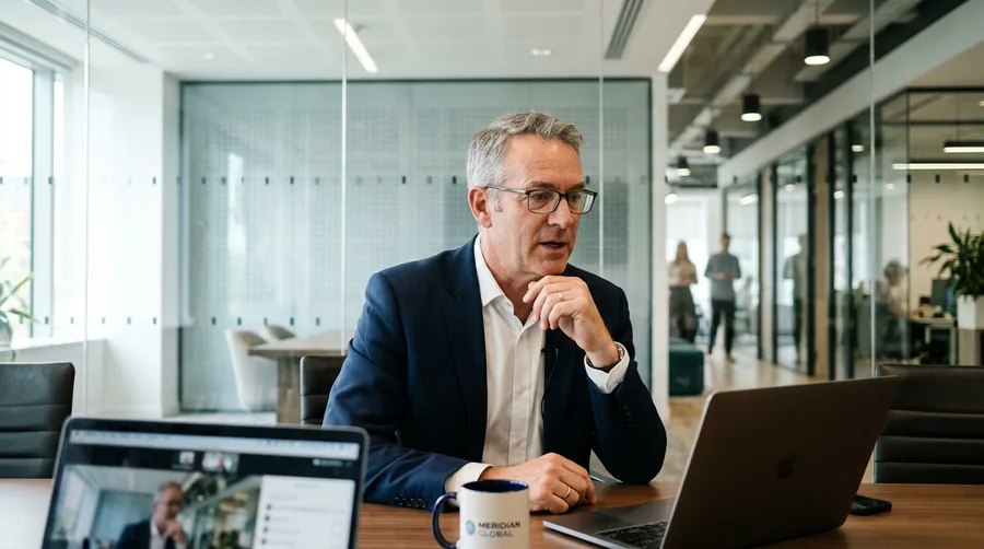 Executive attending a certified video call