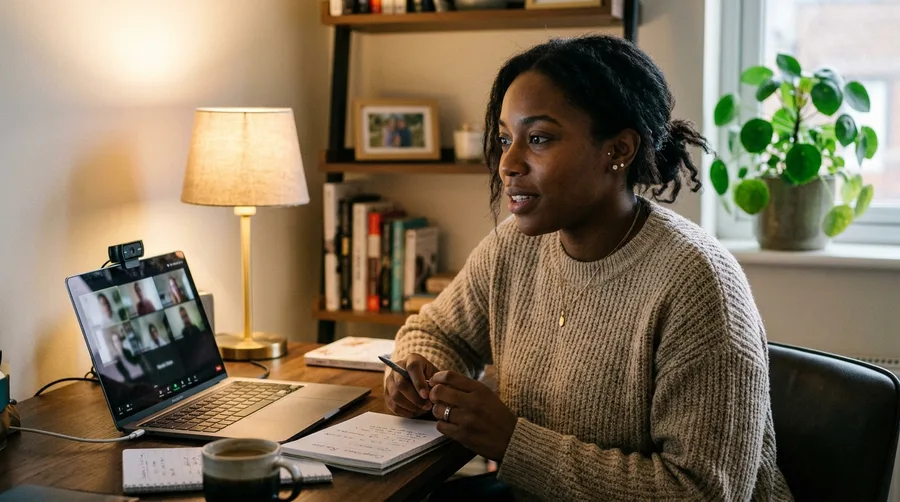 Compliance officer attending a certified video call