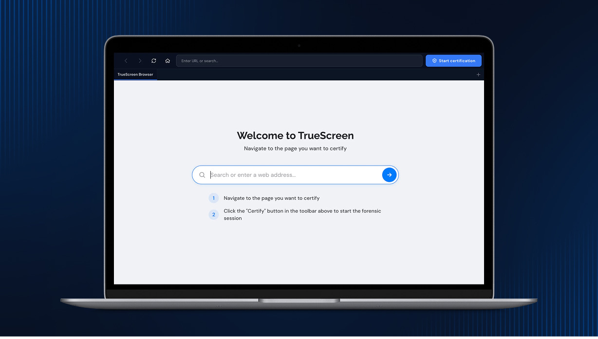 App desktop TrueScreen Forensic Browser